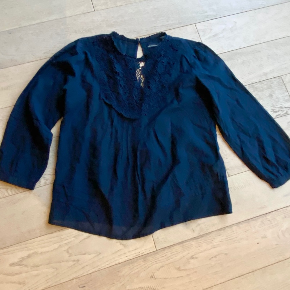Navy long sleeve blouse